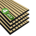 2x2 Oak Black Slat Acoustic Wall Ceiling Panels - Black Felt (4-Pack)